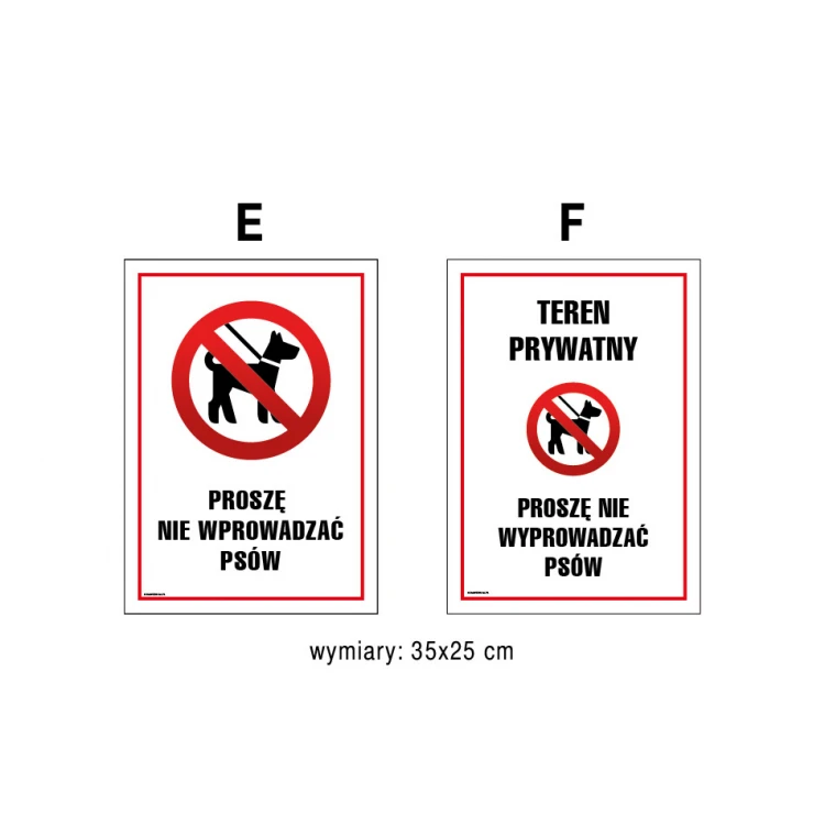 Warning sign prohibiting dog walking - size 250x350mm - PVC - UV color print - TAB152