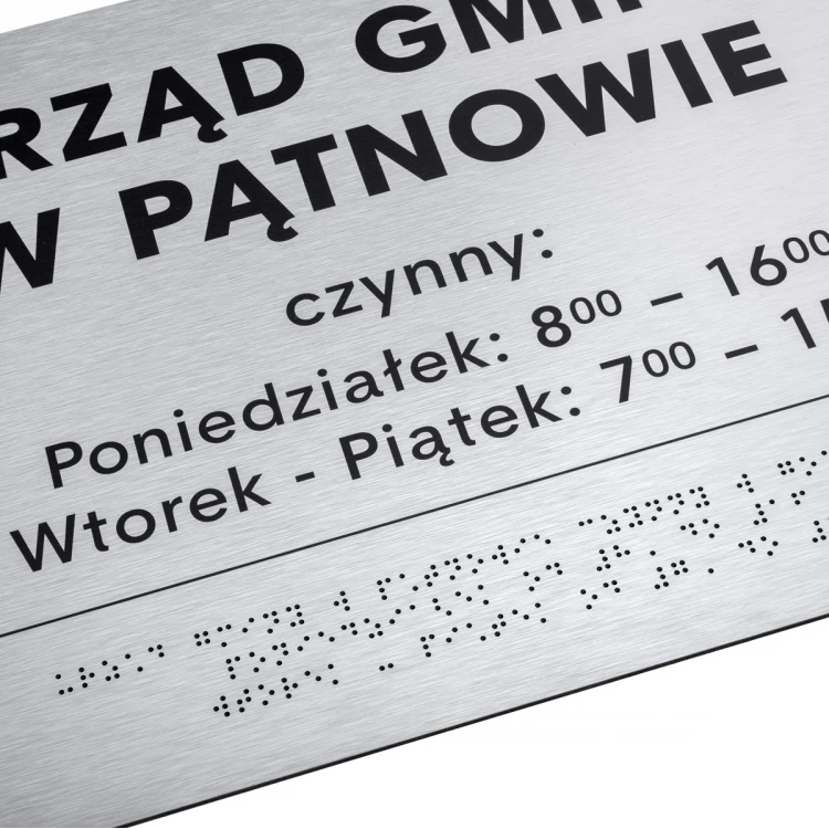 Silver Dibond Plaque with Braille Script - size 420x300mm - TAB475