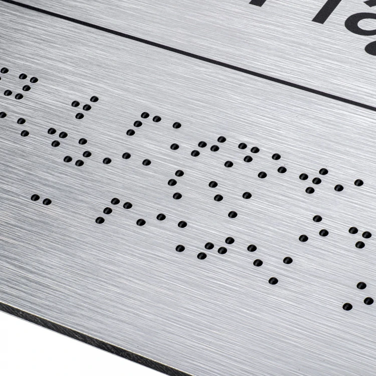 Silver Dibond Plaque with Braille Script - size 420x300mm - TAB475
