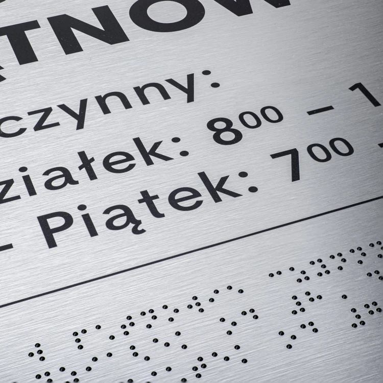 Silver Dibond Plaque with Braille Script - size 420x300mm - TAB475