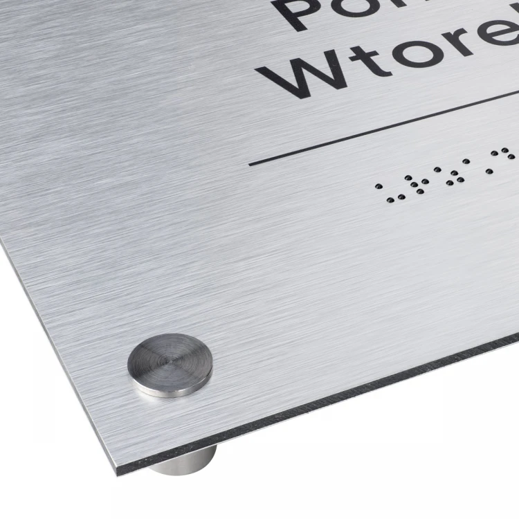 Silver Dibond Plaque with Braille Script - size 420x300mm - TAB475