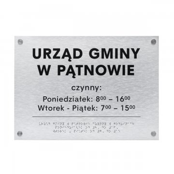 Silver Dibond Plaque with Braille Script - size 420x300mm - TAB475