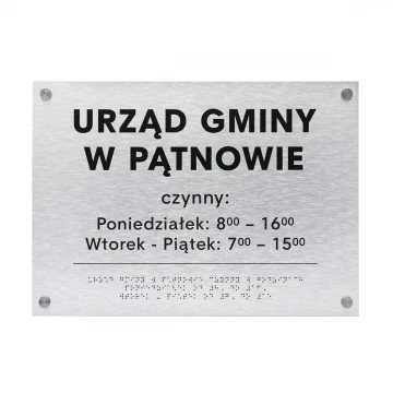 Silver Dibond Plaque with Braille Script - size 420x300mm - TAB475