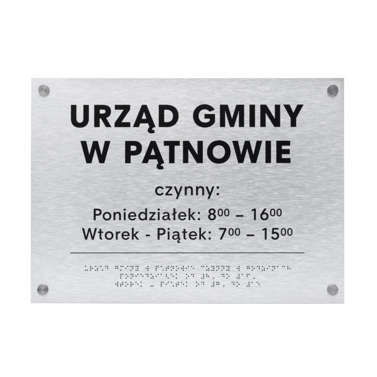 Silver Dibond Plaque with Braille Script - size 420x300mm - TAB475
