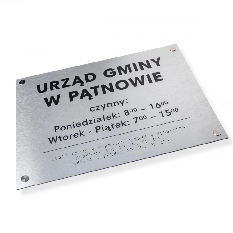Silver Dibond Plaque with Braille Script - size 420x300mm - TAB475