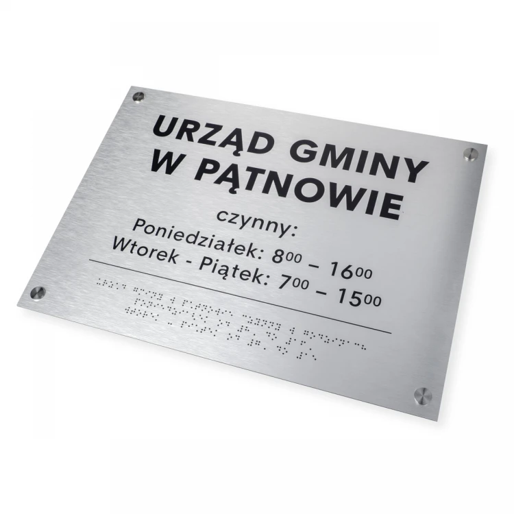 Silver Dibond Plaque with Braille Script - size 420x300mm - TAB475