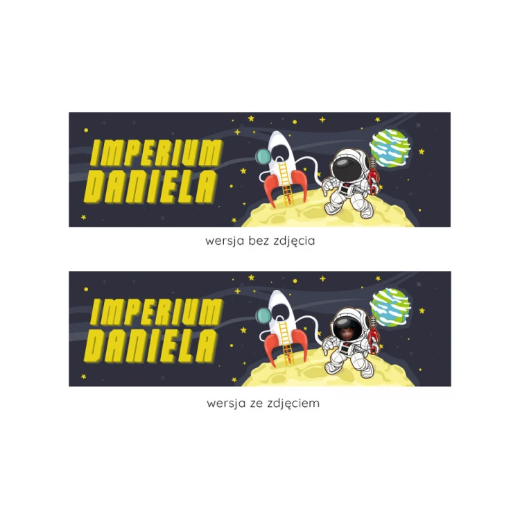 Plaque with a picture for the child's room door - Astronaut - size 400x120mm - HIPS material - NAP035