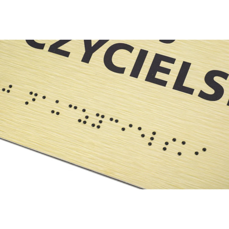 Golden Dibond Plaque with Braille Script - size 200x100mm - TAB412