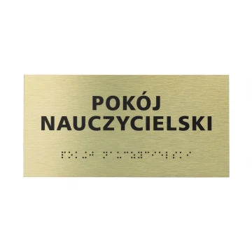 Golden Dibond Plaque with Braille Script - size 200x100mm - TAB412