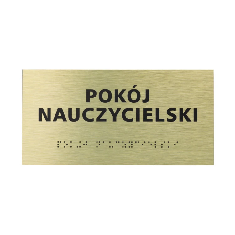 Golden Dibond Plaque with Braille Script - size 200x100mm - TAB412