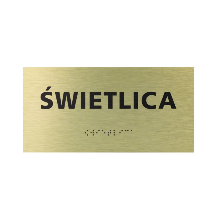 Golden Dibond Plaque with Braille Script - size 200x100mm - TAB412