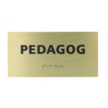 Golden Dibond Plaque with Braille Script - size 200x100mm - TAB413