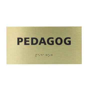 Golden Dibond Plaque with Braille Script - size 200x100mm - TAB413