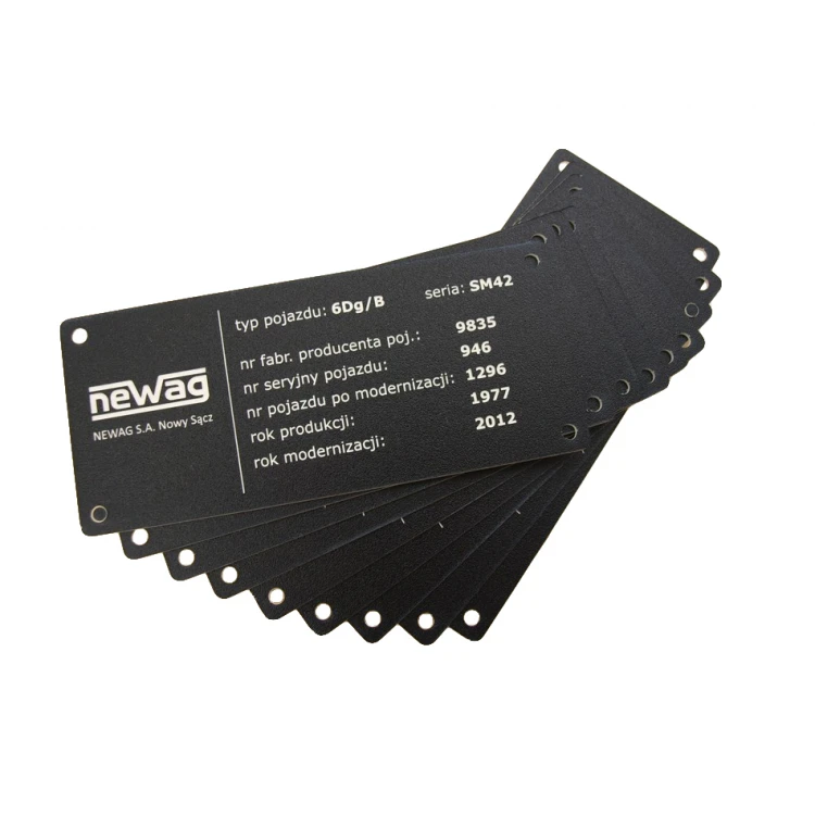 Black nameplate - dimension: 170x74mm