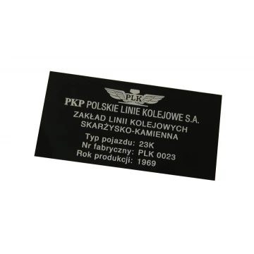 Nameplate - Black Anodized Aluminum 140x70mm