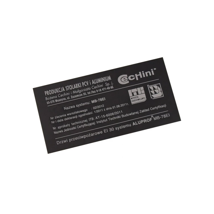 Nameplate - Black Anodized Aluminum 100x50mm