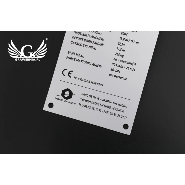 Engraved Aluply Aluminium Nameplate - Size 83x116mm - TAB086