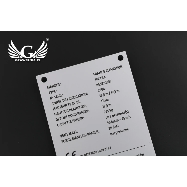Engraved Aluply Aluminium Nameplate - Size 83x116mm - TAB086