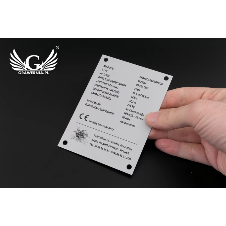 Engraved Aluply Aluminium Nameplate - Size 83x116mm - TAB086