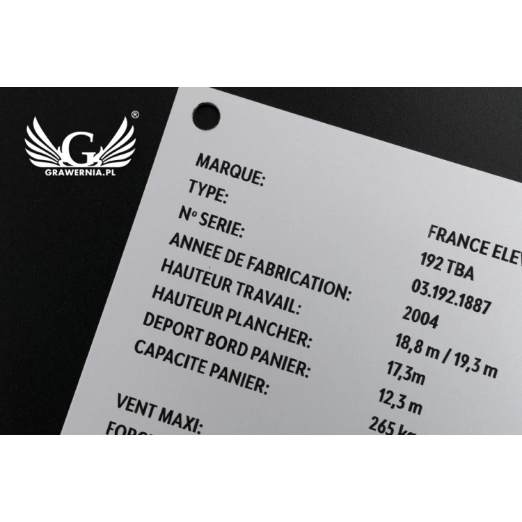 Engraved Aluply Aluminium Nameplate - Size 83x116mm - TAB086