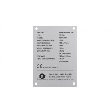 Engraved Aluply Aluminium Nameplate - Size 83x116mm - TAB086