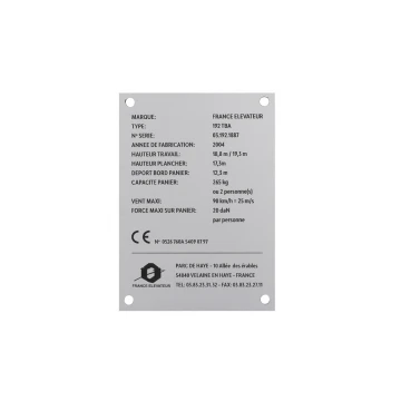 Engraved Aluply Aluminium Nameplate - Size 83x116mm - TAB086