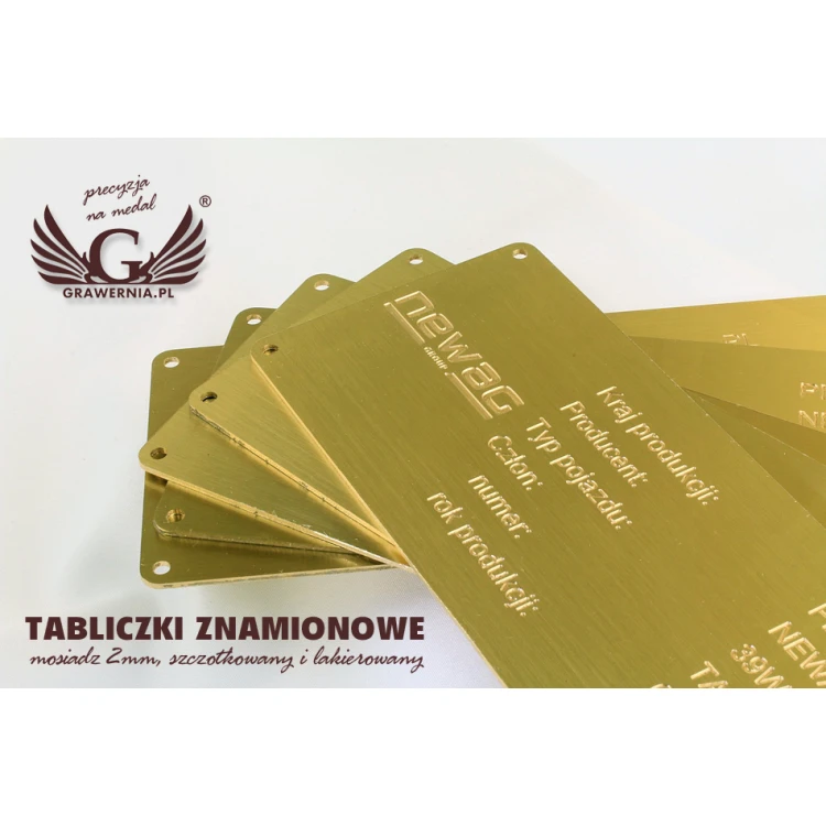 Nameplate - brushed and lacquered brass - dim. 180x80mm