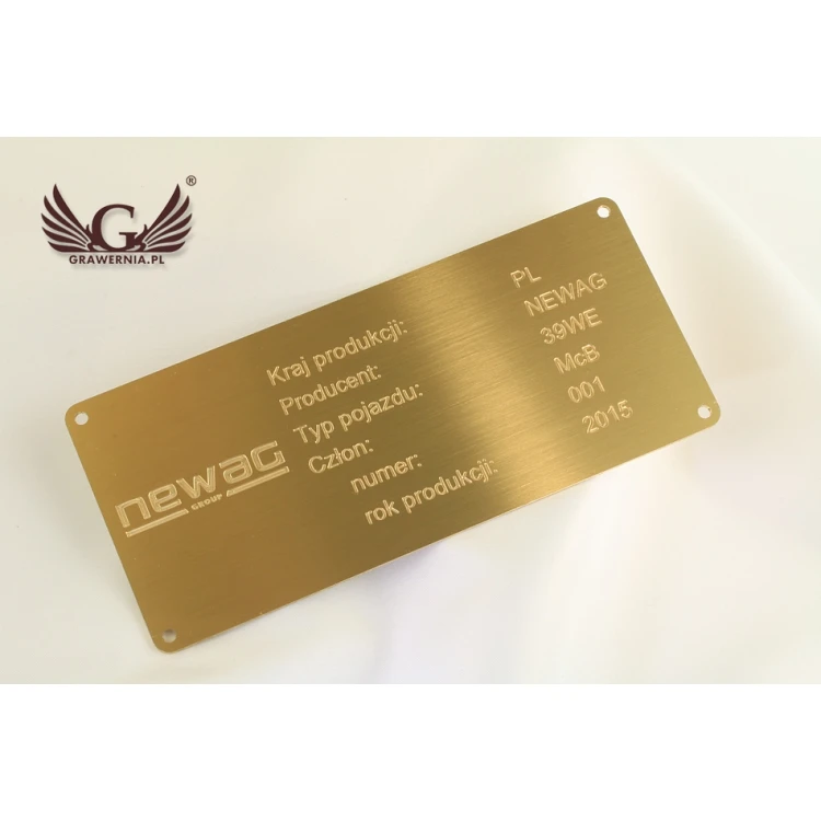 Nameplate - brushed and lacquered brass - dim. 180x80mm