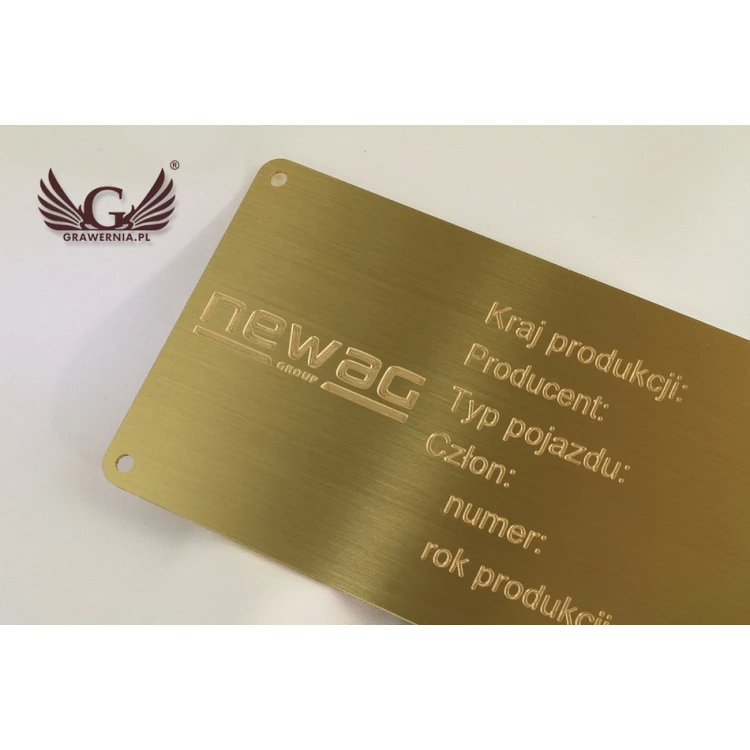 Nameplate - brushed and lacquered brass - dim. 180x80mm