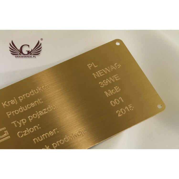 Nameplate - brushed and lacquered brass - dim. 180x80mm
