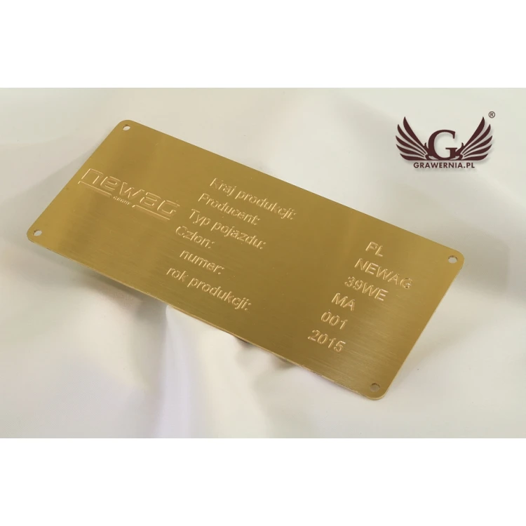 Nameplate - brushed and lacquered brass - dim. 180x80mm