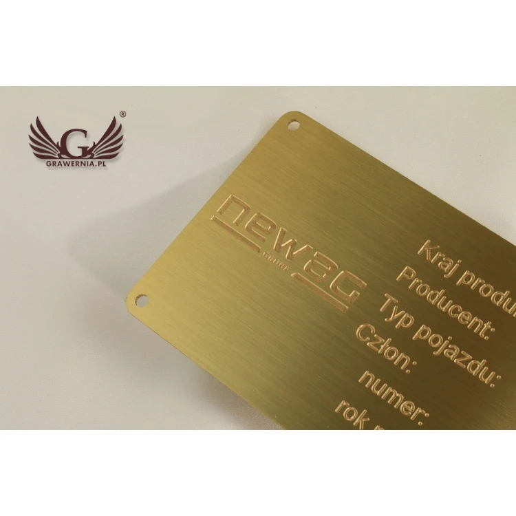 Nameplate - brushed and lacquered brass - dim. 180x80mm