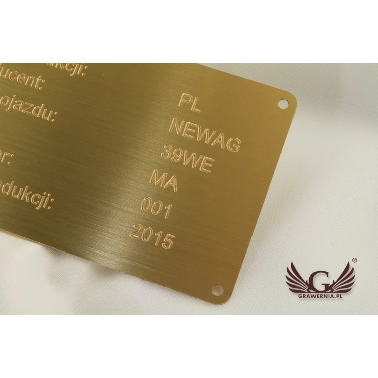 Nameplate - brushed and lacquered brass - dim. 180x80mm