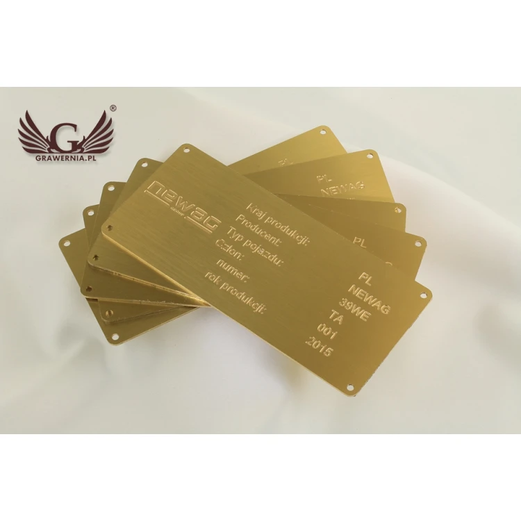Nameplate - brushed and lacquered brass - dim. 180x80mm