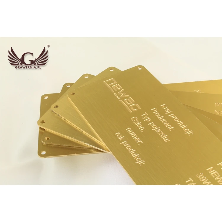 Nameplate - brushed and lacquered brass - dim. 180x80mm
