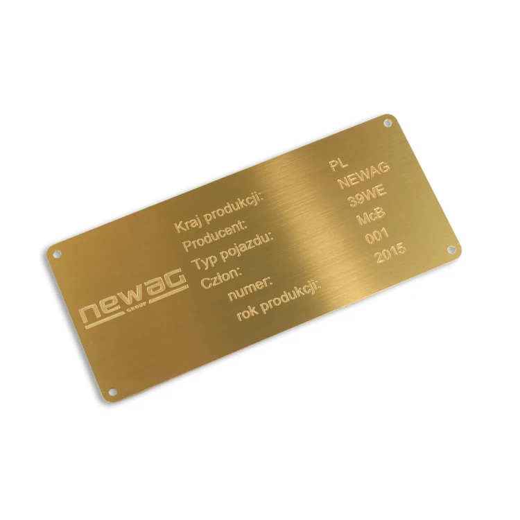 Nameplate - brushed and lacquered brass - dim. 180x80mm