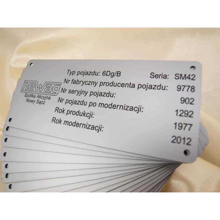 Silver Nameplate G&S - dimensions: 180x80mm