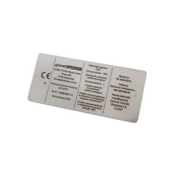 Steel nameplate - size 100x45mm - TAB083