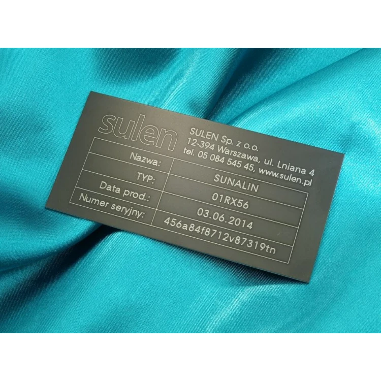 Anodized Aluminum Nameplates - Size: 100x50mm