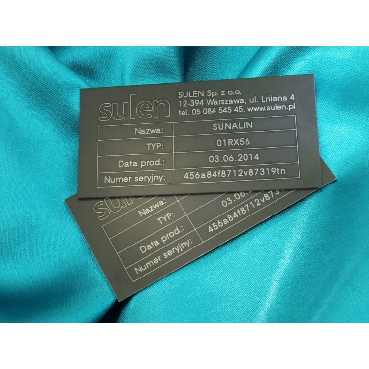 Anodized Aluminum Nameplates - Size: 100x50mm