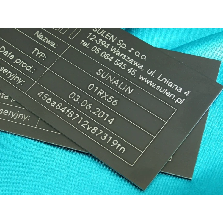 Anodized Aluminum Nameplates - Size: 100x50mm