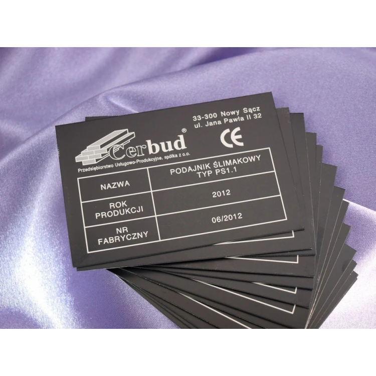 Aluminium nameplate - dimension: 90x60mm