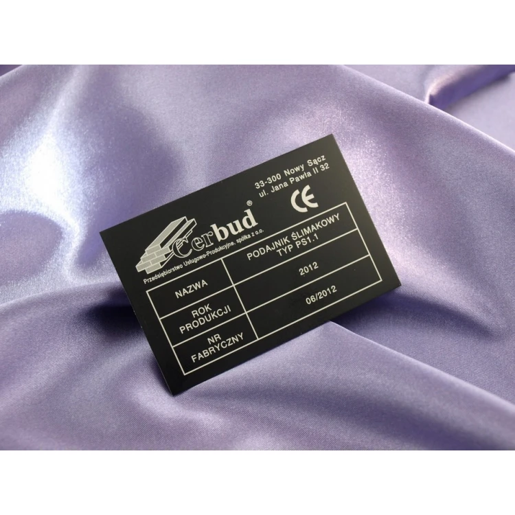 Aluminium nameplate - dimension: 90x60mm