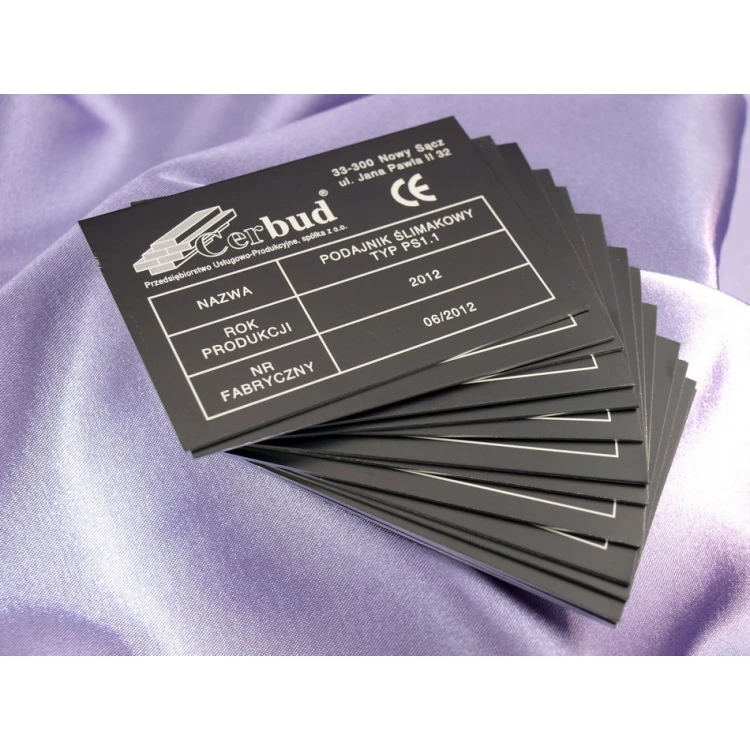 Aluminium nameplate - dimension: 90x60mm
