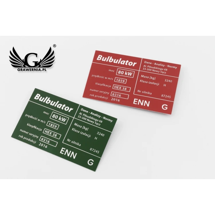Aluminium Nameplate - Multicolor - CNC Engraving - Dimensions: 100x60mm - TZN034