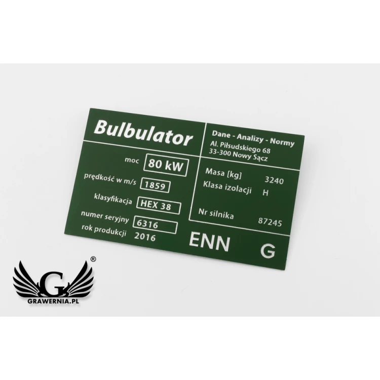Aluminium Nameplate - Multicolor - CNC Engraving - Dimensions: 100x60mm - TZN034