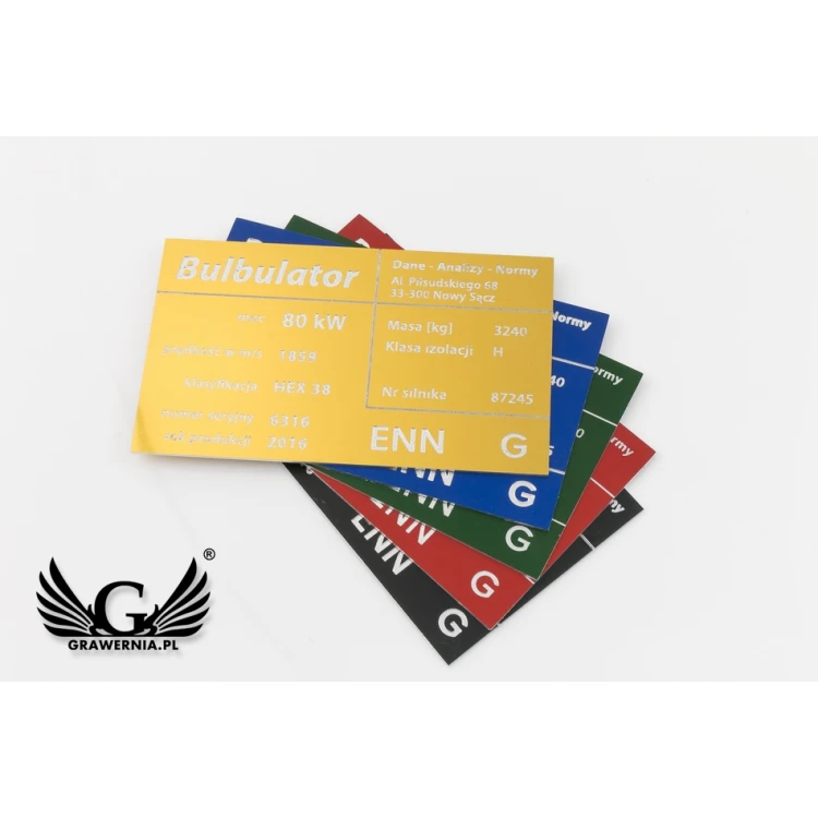 Aluminium Nameplate - Multicolor - CNC Engraving - Dimensions: 100x60mm - TZN034