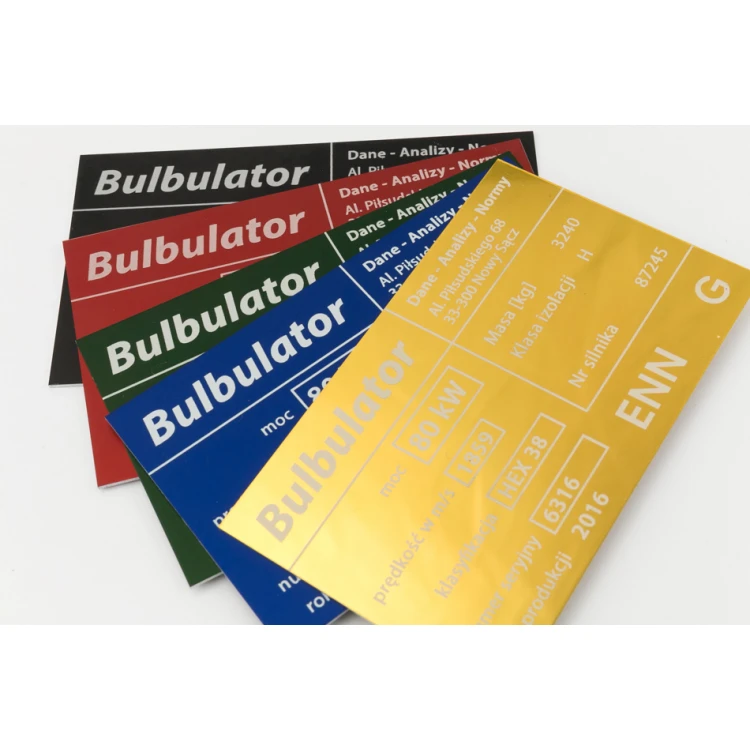 Aluminium nameplate - multicolor - CO2 laser marking - dimensions: 100x60mm - TZN041