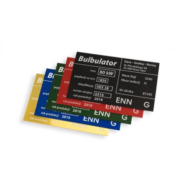 Aluminium Nameplate - Multicolor - CNC Engraving - Dimensions: 100x60mm - TZN034
