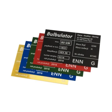 Aluminium nameplate - multicolor - CO2 laser marking - dimensions: 100x60mm - TZN041